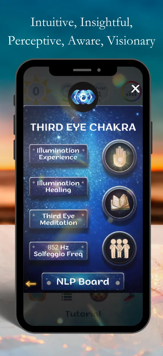 Third Eye Chakra screen in the Peace Life app